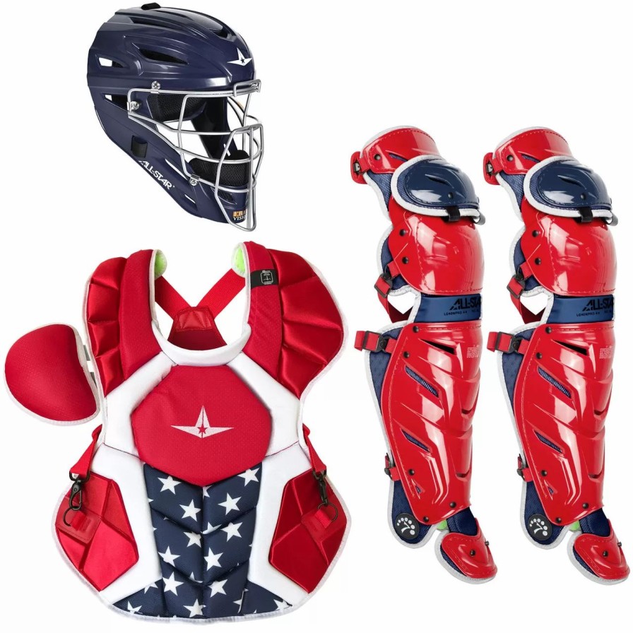 Catcher'S Gear * | All-Star System7 Axis Nocsae Adult Baseball Catcher'S Package Usa