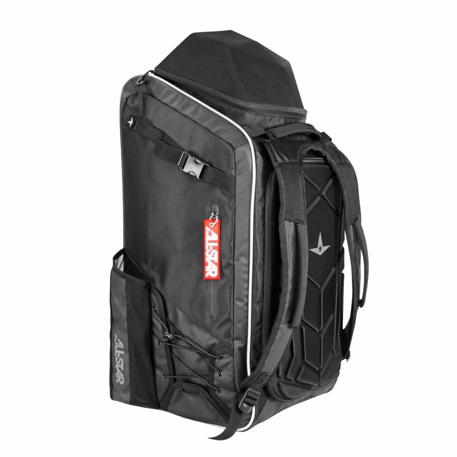 Backpacks * | All-Star Mvp Dual Hybrid Catcher'S Baseball/Softball Backpack Bag Black