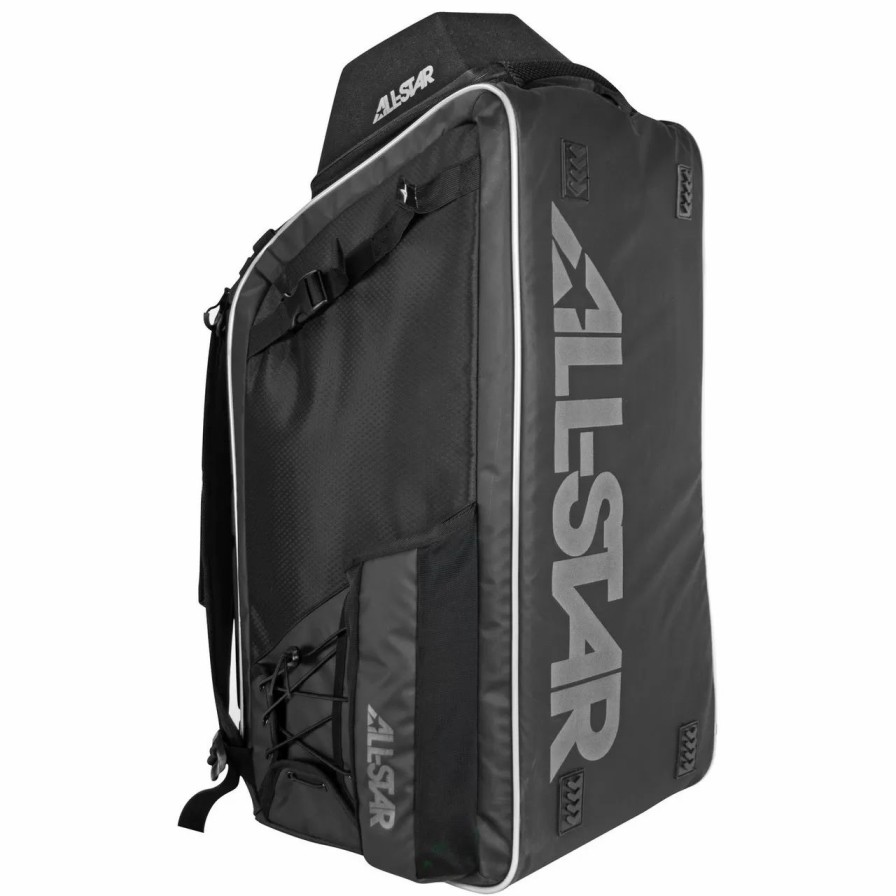 Backpacks * | All-Star Mvp Dual Hybrid Catcher'S Baseball/Softball Backpack Bag Black