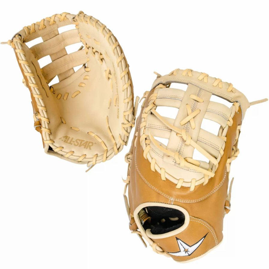 Gloves * | All-Star Pro-Elite 13 Inch Fgas-Fb Baseball First Base Mitt Saddle/Cream