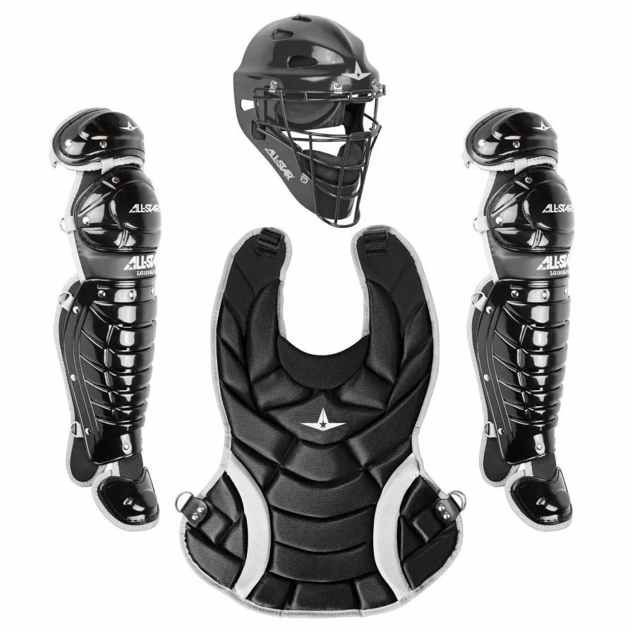 Catcher'S Gear * | All-Star League Series Youth 7-9 Fastpitch Softball Catcher'S Package Black