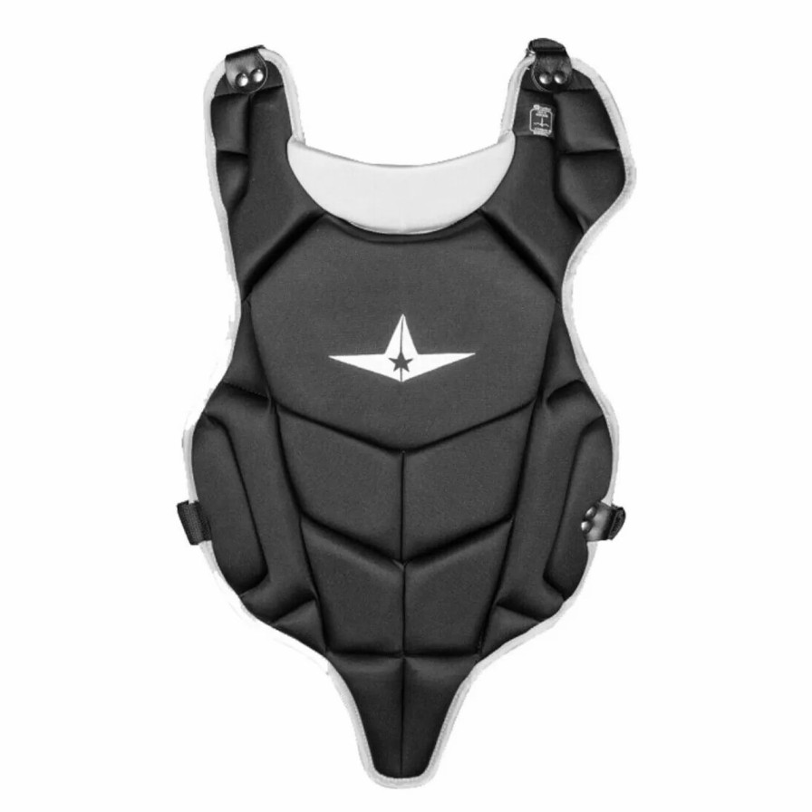 Catcher'S Gear * | All-Star League Series Nocsae Youth Tee Ball Catcher'S Chest Protector Black