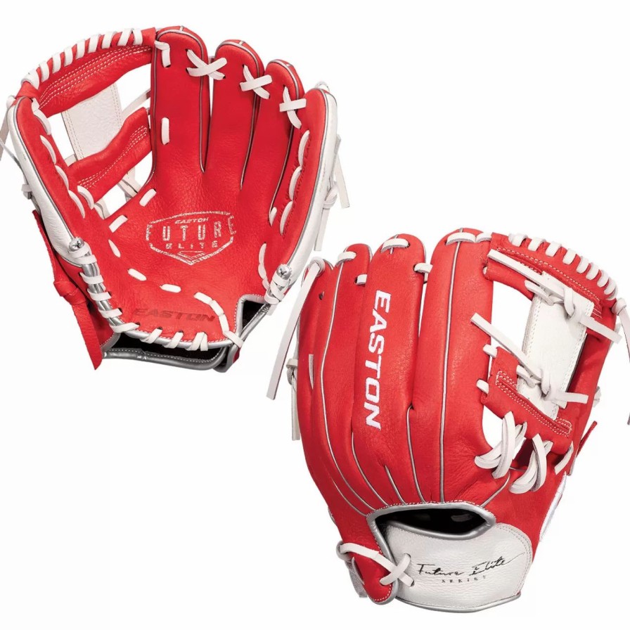 Gloves * | Easton Future Elite 11 Inch Fe11 Youth Baseball Glove Red/White