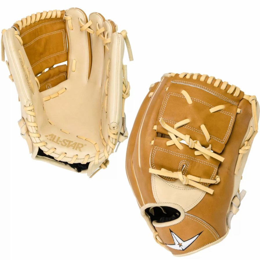 Gloves * | All-Star Pro-Elite 12 Inch Fgas-12002P Baseball Glove Saddle/Cream