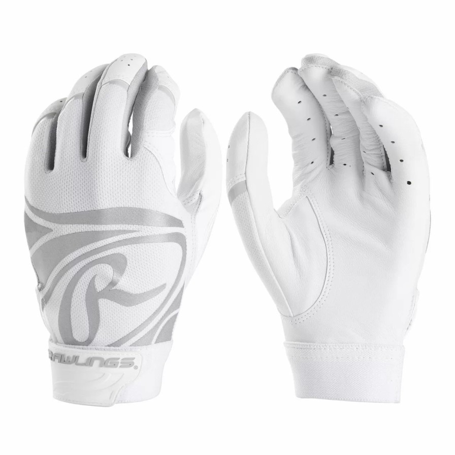 Gloves * | Rawlings Women'S Storm Series Fp2Sbg Fastpitch Softball Batting Gloves White