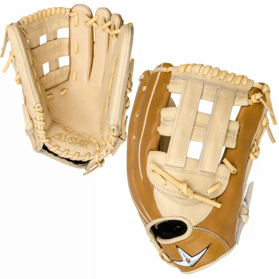 Gloves * | All-Star Pro-Elite 12.75 Inch Fgas-1275H Baseball Glove Saddle/Cream