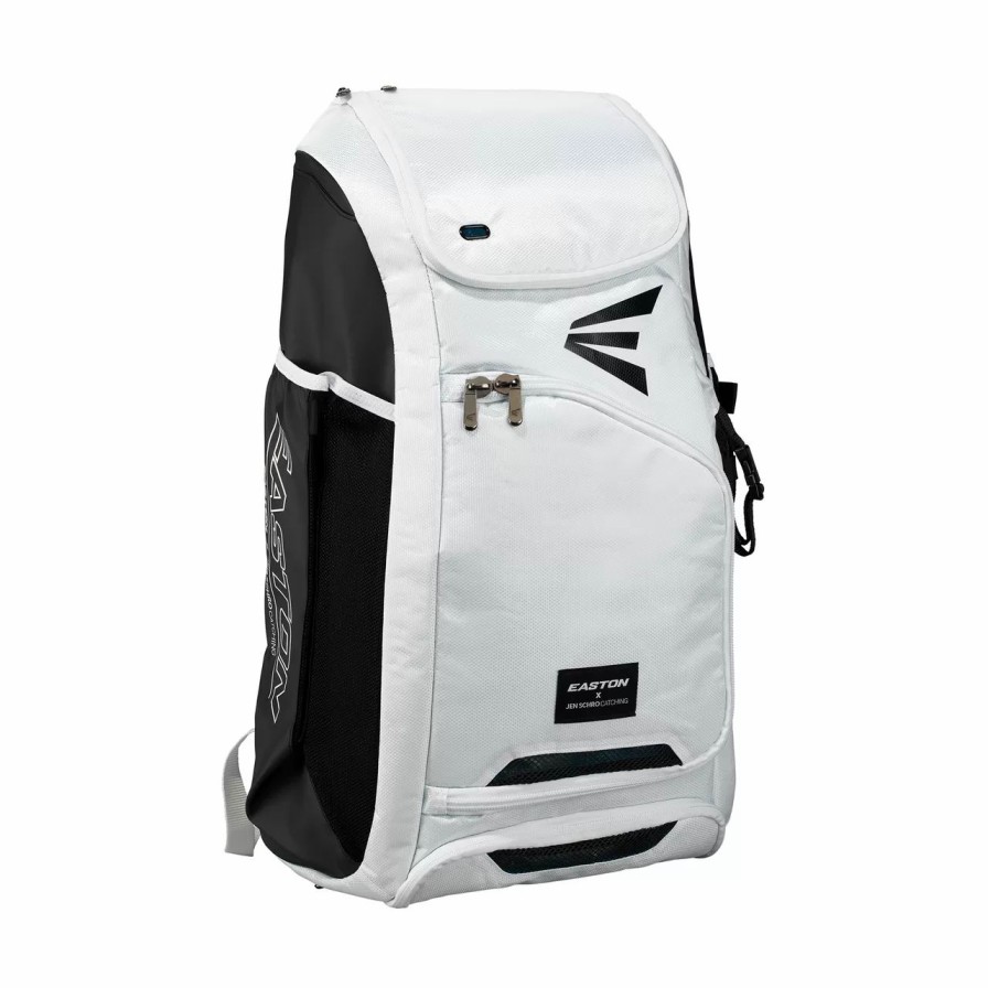 Backpacks * | Easton E700Cbp Jen Schro Fastpitch Softball Catcher'S Backpack Bag White