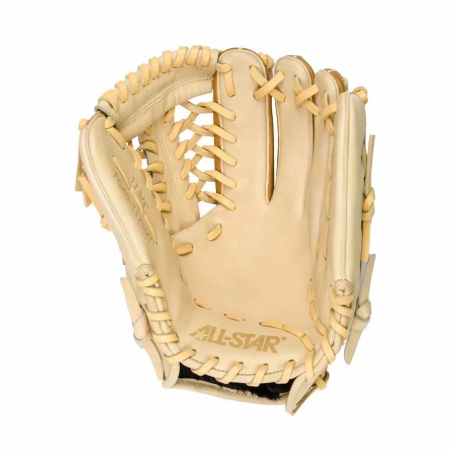 Gloves * | All-Star Pro-Elite 11.75 Inch Fgas-1175Mt Baseball Glove Saddle/Cream