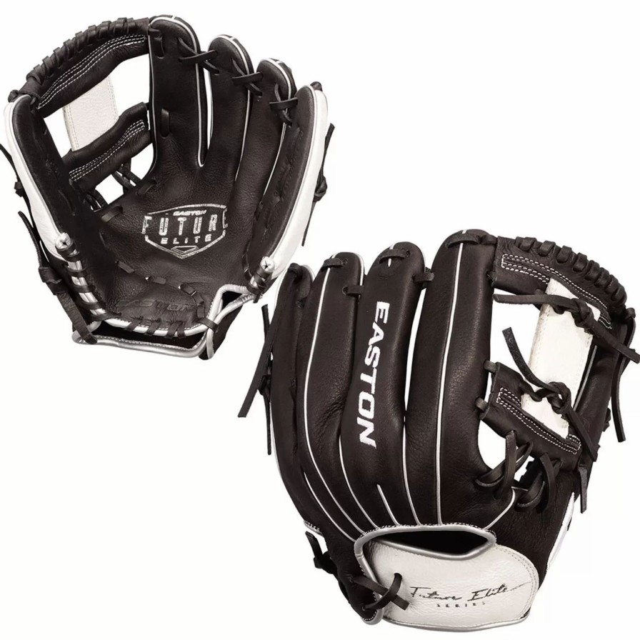 Gloves * | Easton Future Elite 11 Inch Fe11 Youth Baseball Glove Black/White