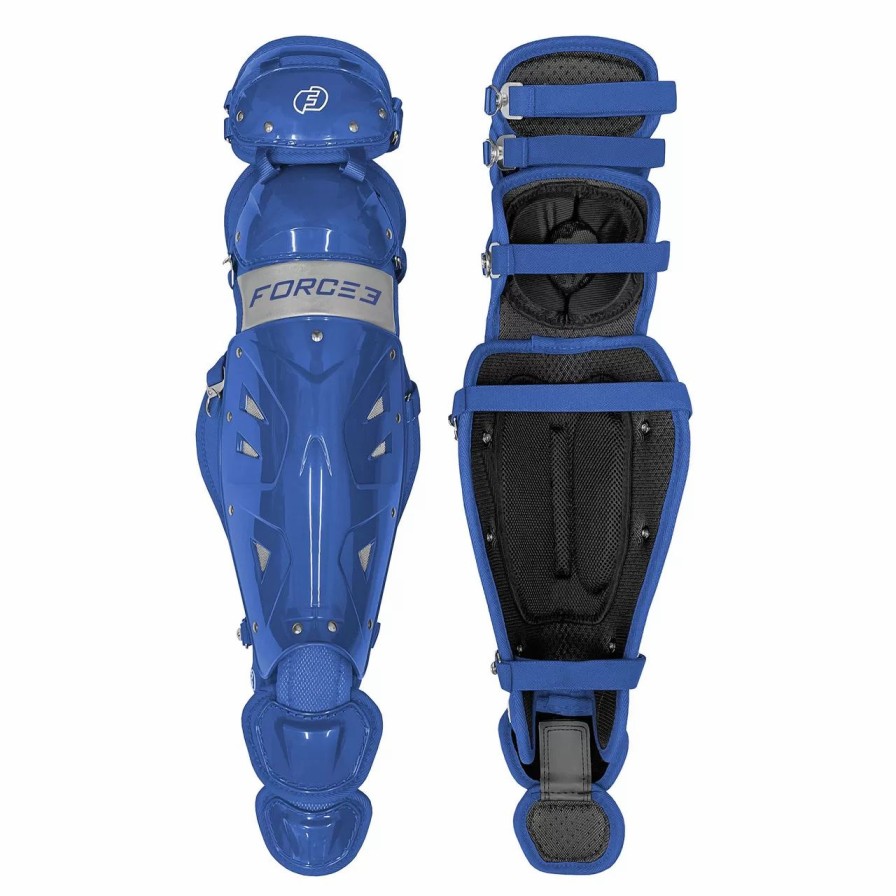 Catcher'S Gear * | Force3 Intermediate Baseball Catcher'S Leg Guards Royal