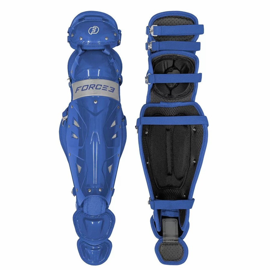 Catcher'S Gear * | Force3 Youth Baseball Catcher'S Leg Guards Royal