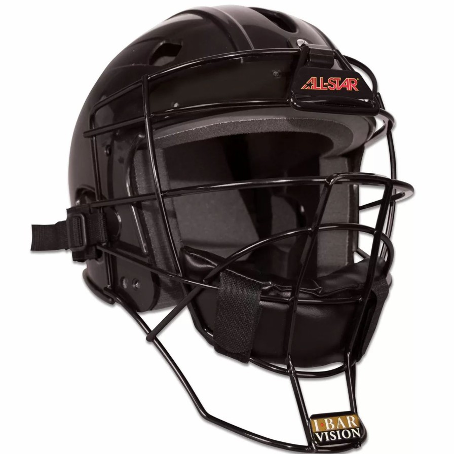 Catcher'S Gear * | All-Star League Series Youth Tee Ball Catcher'S Helmet Black